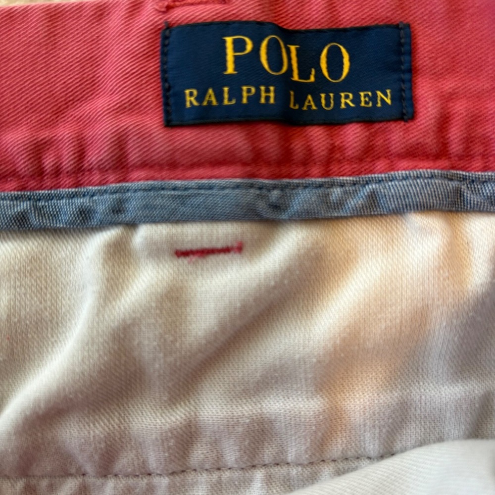 VTG Polo Ralph Lauren Shorts Men's 36 Chino Coral Pink Flat Front Active Walking - Picture 4 of 7